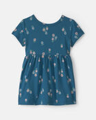 B&eacute;b&eacute; fille - Robe manches courtes &agrave; motif floral - Bleu marine, image 2 sur 3 diapositives