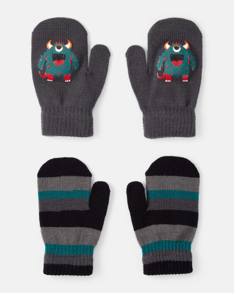 Toddler Girl KOMBI 2-Pack Knit Mittens, image 1 of 1 slides