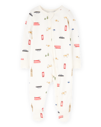 Baby London Print PurelySoft Sleeper - Cream, 