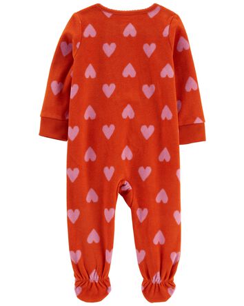 Pyjama 1 pièce à pieds en molleton à imprimé de hibou, 