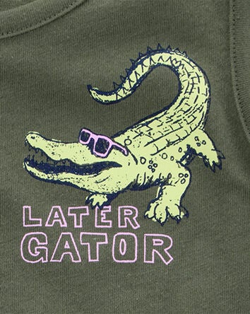 Toddler Alligator Graphic Tank - Green, 