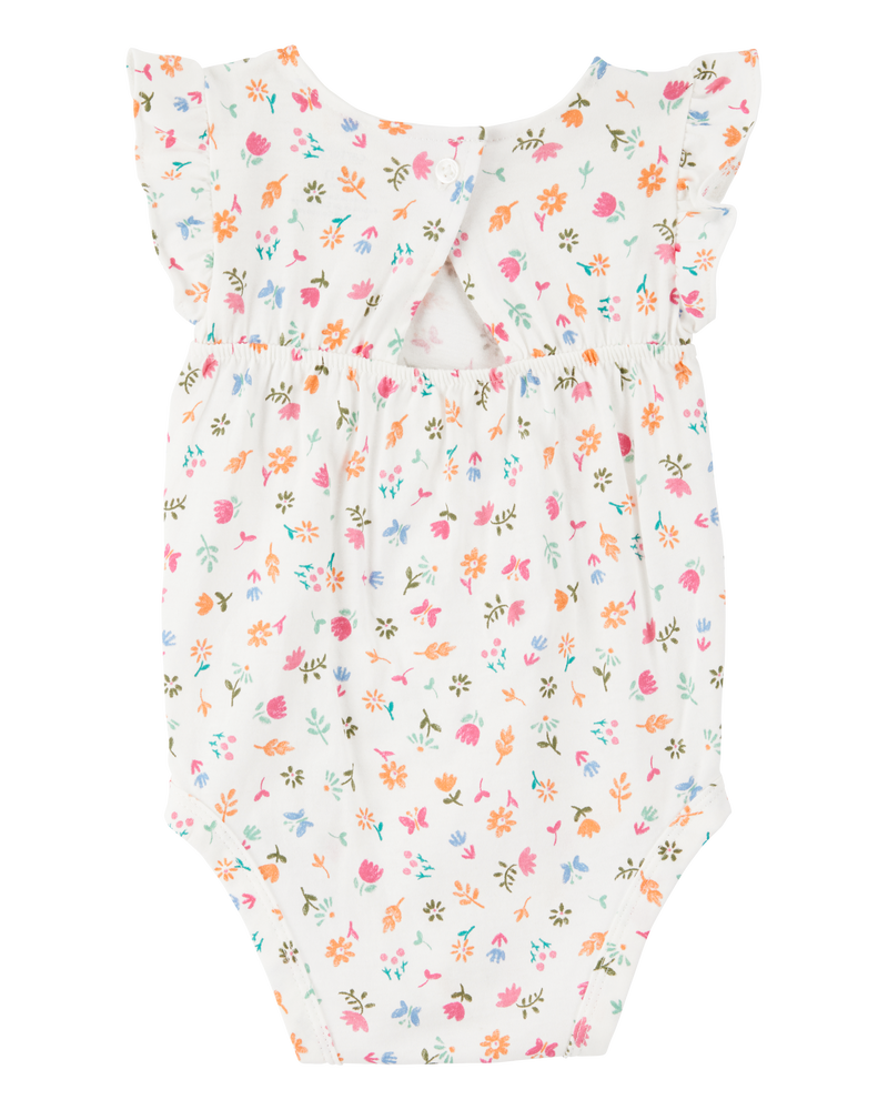 Baby 2-Piece Floral Bodysuit & Diaper Short Set, image 2 of 4 slides