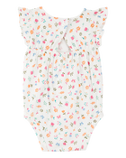 Baby 2-Piece Floral Bodysuit & Diaper Short Set, image 2 of 4 slides