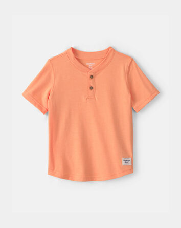 Tout-petit gar&ccedil;on - T-shirt &agrave; col henley &agrave; manches courtes - Orange, 