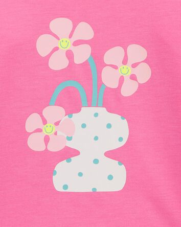 Toddler Flower Cotton Blend Graphic Tee, 