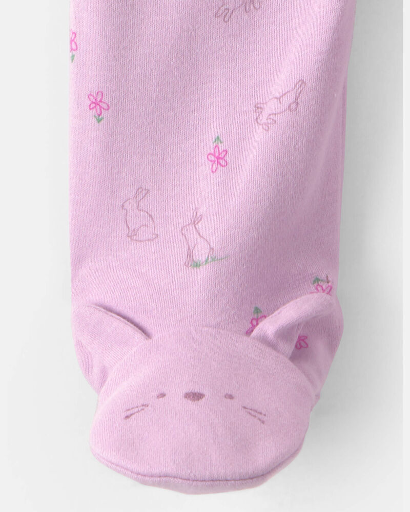 B&eacute;b&eacute; fille - Grenouill&egrave;re ajust&eacute;e &agrave; motif de lapin - Mauve, image 4 sur 4 diapositives