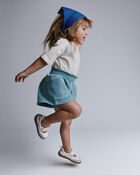 Toddler Girl Swing Shorts with Pockets - Light Blue, image 3 of 6 slides