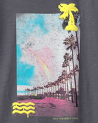 Gar&ccedil;ons - T-shirt &agrave; imprim&eacute;, plage et palmiers - Gris, image 3 sur 3 diapositives