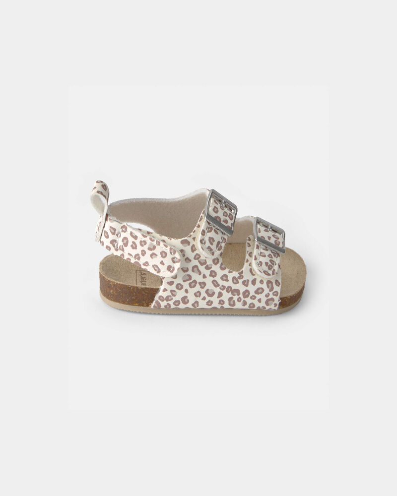 Baby Girl Cheetah Sandals - Cream, image 2 of 6 slides