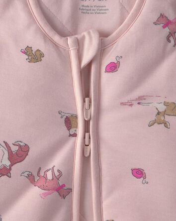Baby Girl Woodland 2-Way Zip PurelySoft&trade; Wearable Blanket - Pink, 