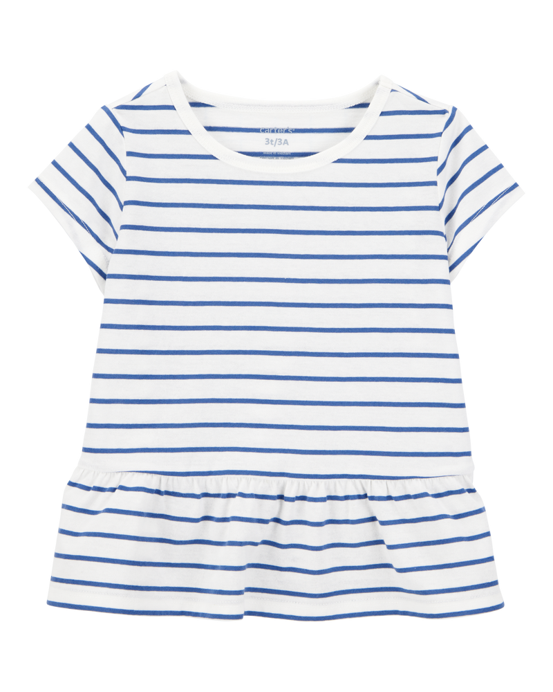 Baby Striped Short-Sleeve Tee - Navy, image 1 of 3 slides