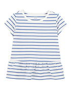 Baby Striped Short-Sleeve Tee - Navy, image 1 of 3 slides