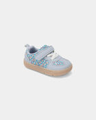 Baby Girl Every Step&reg; First Walker Floral Casual Shoes - Blue, image 1 of 6 slides