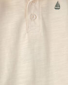 Baby Boy 2-Piece Polo Shirt & Short Set - Cream/Green, image 2 of 4 slides