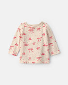 Baby Girl 3-Piece Bow Corduroy Long-Sleeve Dress Set - Red, image 3 of 6 slides