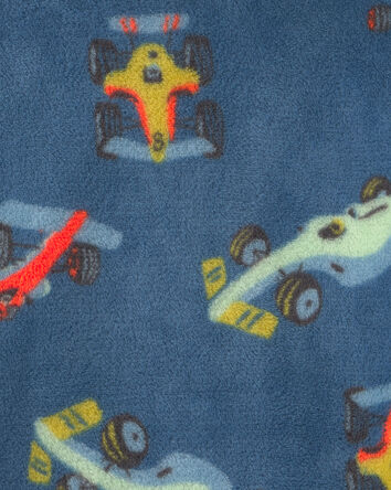 Boys Racecar Fleece Loose Fit Pyjama Hoodie - Navy Blue, 