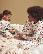 B&eacute;b&eacute; fille - Pyjama 2 pi&egrave;ces en coton biologique au motif D&eacute;cor hivernal, image 2 sur 4 diapositives