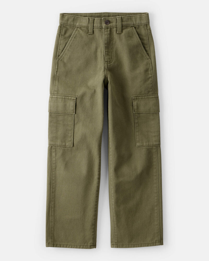 Boys Cotton Fashion Cargo Pants - Green, image 1 of 5 slides