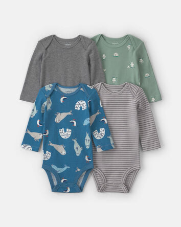 Baby Boy 4-Pack Arctic Long-Sleeve Multipack Bodysuits, 