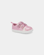 Baby Girl Every Step&reg; First Walker Shimmer Sneakers - Pink, image 1 of 6 slides