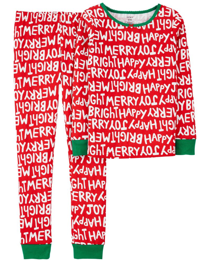 2-Piece Holiday 100% Snug Fit Cotton PJs, image 1 of 2 slides