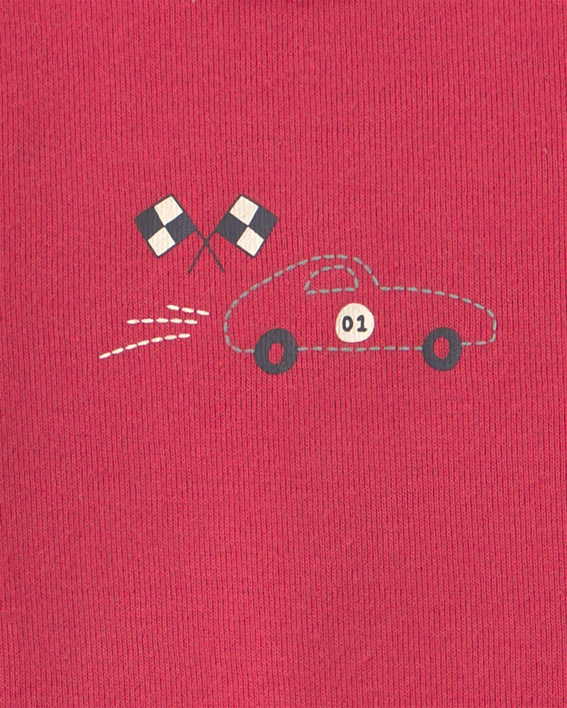 B&eacute;b&eacute; gar&ccedil;on - Ensemble 3 pi&egrave;ces cache-couches et pantalon &agrave; motif de voiture de course &ndash; Gris/Rouge, image 2 sur 4 diapositives