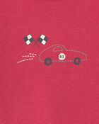 B&eacute;b&eacute; gar&ccedil;on - Ensemble 3 pi&egrave;ces cache-couches et pantalon &agrave; motif de voiture de course &ndash; Gris/Rouge, image 2 sur 4 diapositives