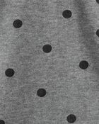 Baby Girl Flutter-Sleeve Polka Dot Long-Sleeve Top - Grey, image 2 of 3 slides