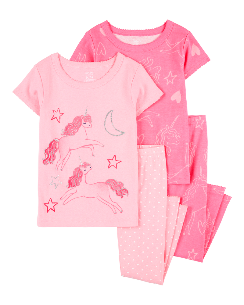 Baby 4-Piece Unicorn Cotton Pyjamas, image 1 of 4 slides