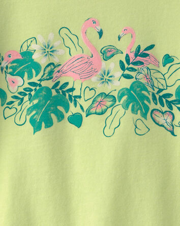 Tout-petit fille - T-shirt &agrave; imprim&eacute; flamant - Vert, 