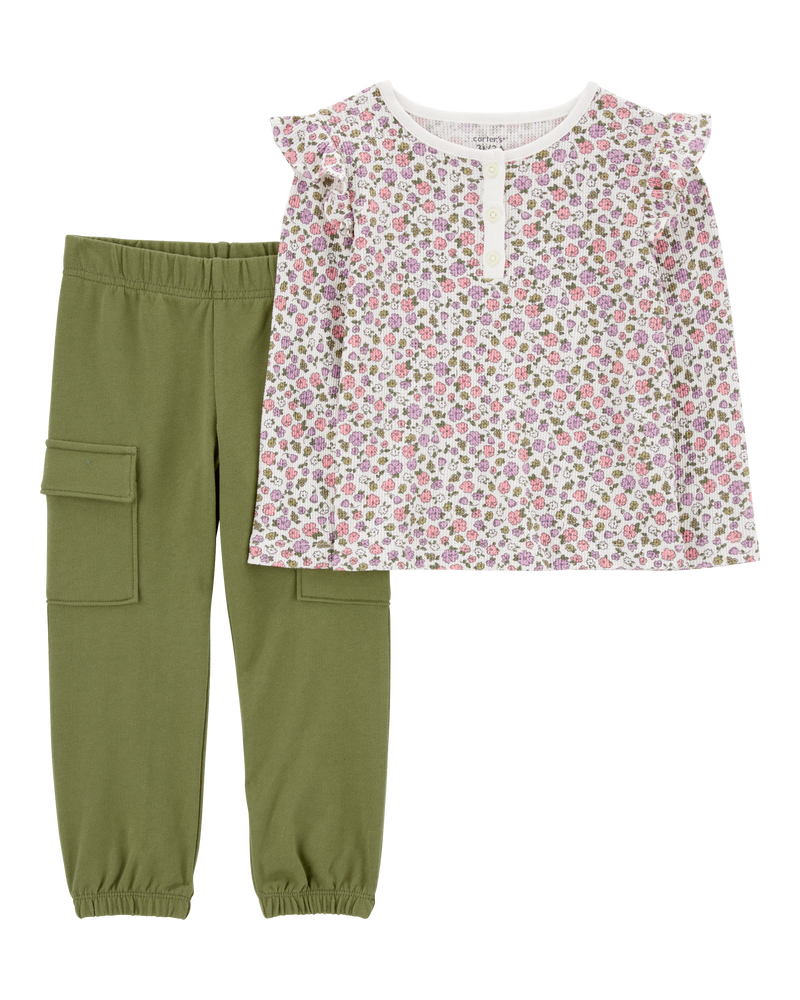 Baby 2-Piece Floral Top & Pant Set, image 1 of 4 slides