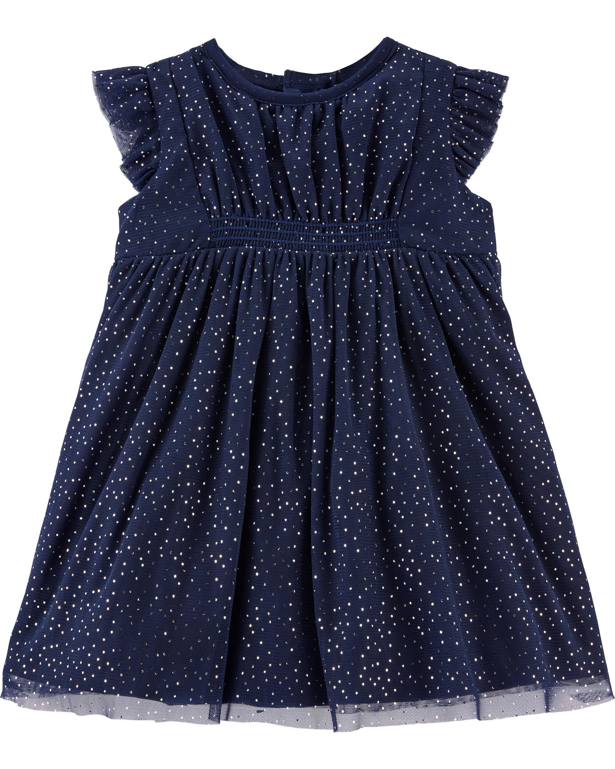 Navy polka dot dress store