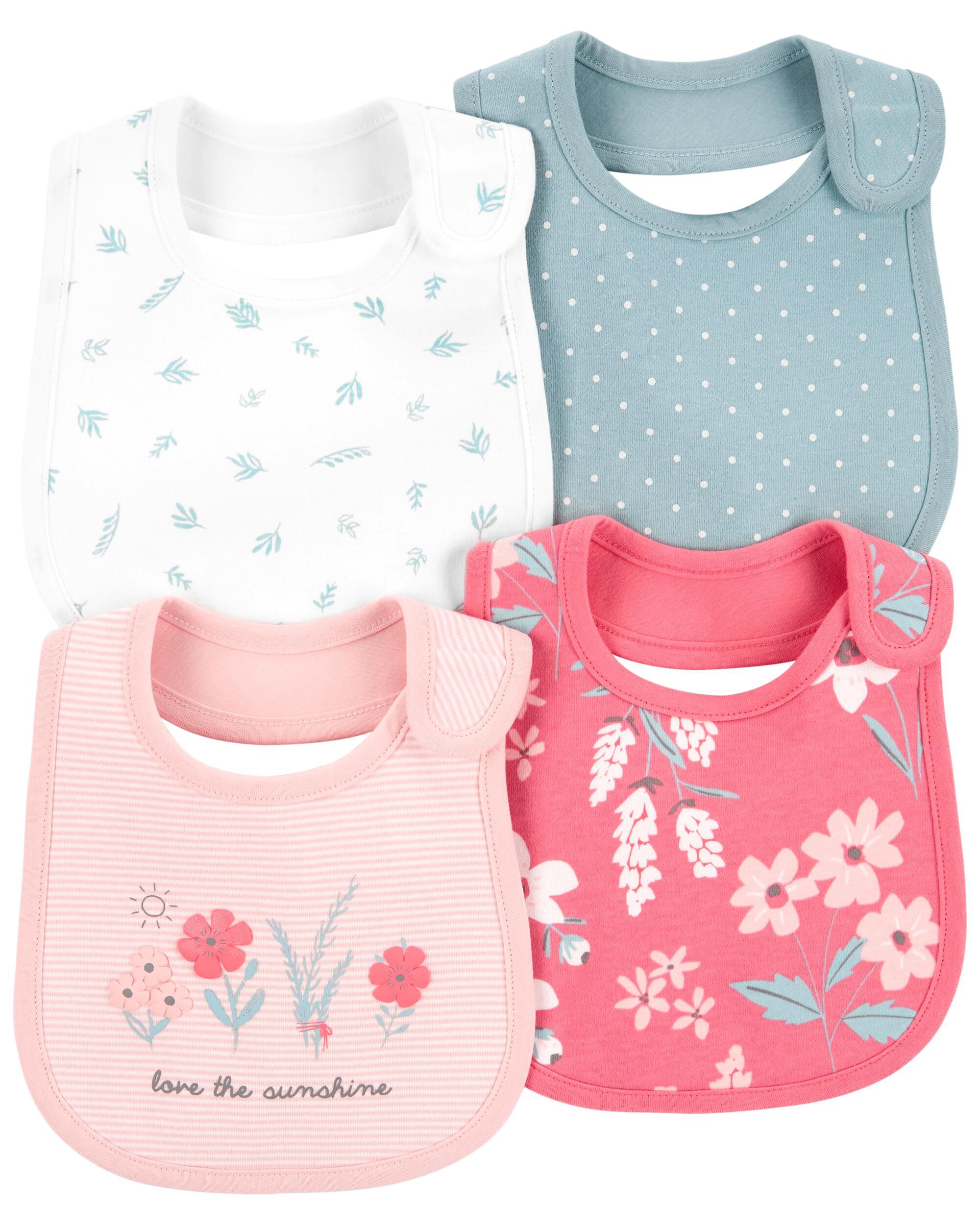 Multi 4 Pack Floral Teething Bibs Carter s Canada