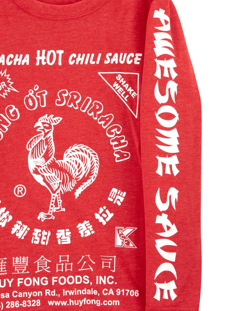 Kid Sriracha Long-Sleeve Graphic Tee - Red, image 2 of 4 slides