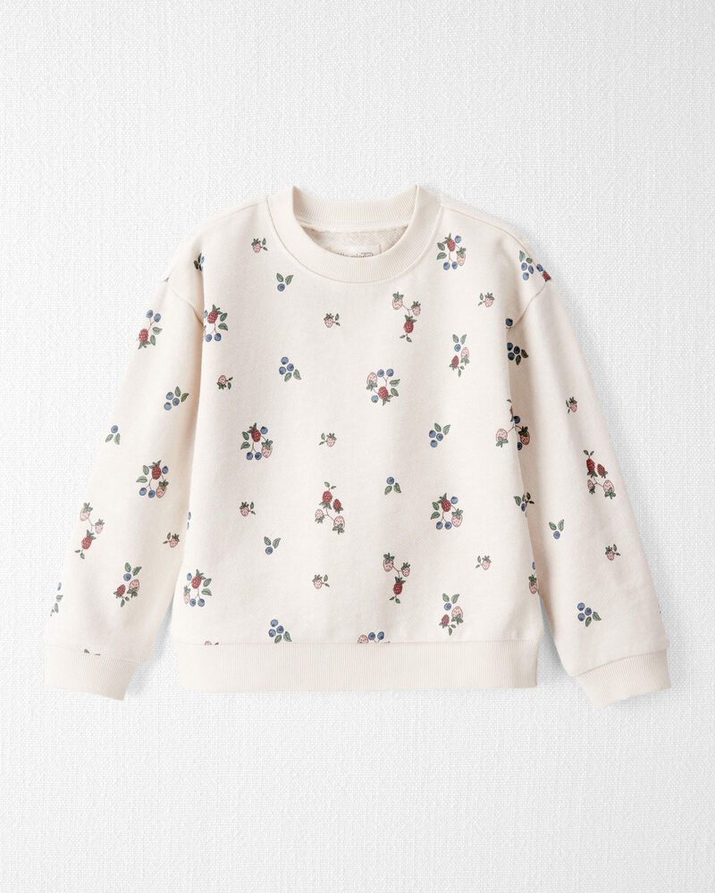 Tout-petit Chandail en jersey bouclette de coton biologique avec imprimé Berry Blossom, image 1 sur 5 diapositives