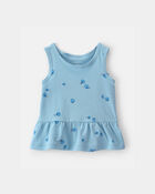 Baby Girl Blueberry Peplum Tank Top - Blue, image 1 of 3 slides