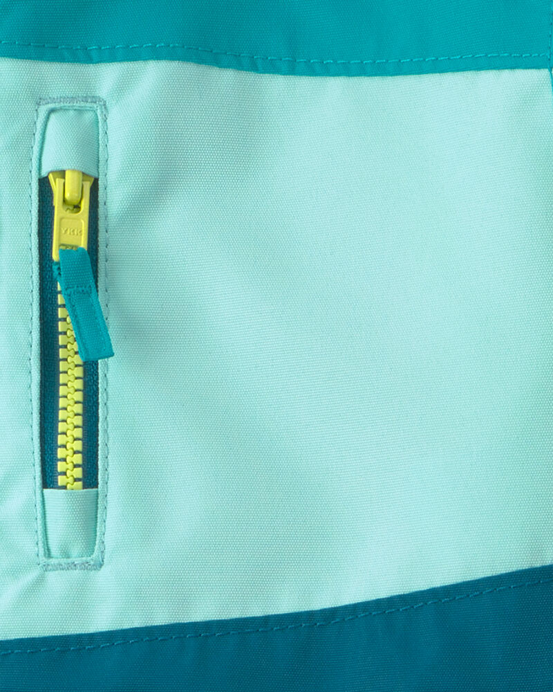 Toddler Girl Midweight Fleece Lined Ocean jacket- Aqua 
, image 3 of 3 slides