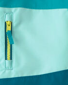 Toddler Girl Midweight Fleece Lined Ocean jacket- Aqua 
, image 3 of 3 slides