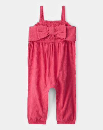 Baby Bow Gauze Jumpsuit, 