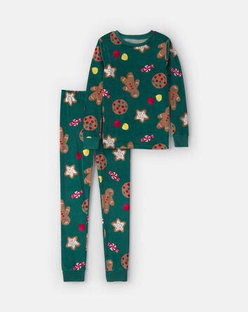 Jeune - Pyjama ajust&eacute; 2 pi&egrave;ces en DreamPlush &agrave; motif pain d&rsquo;&eacute;pice de No&euml;l &ndash; Vert, 