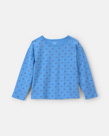 Toddler Girl Bow Long-Sleeve Top - Blue, 