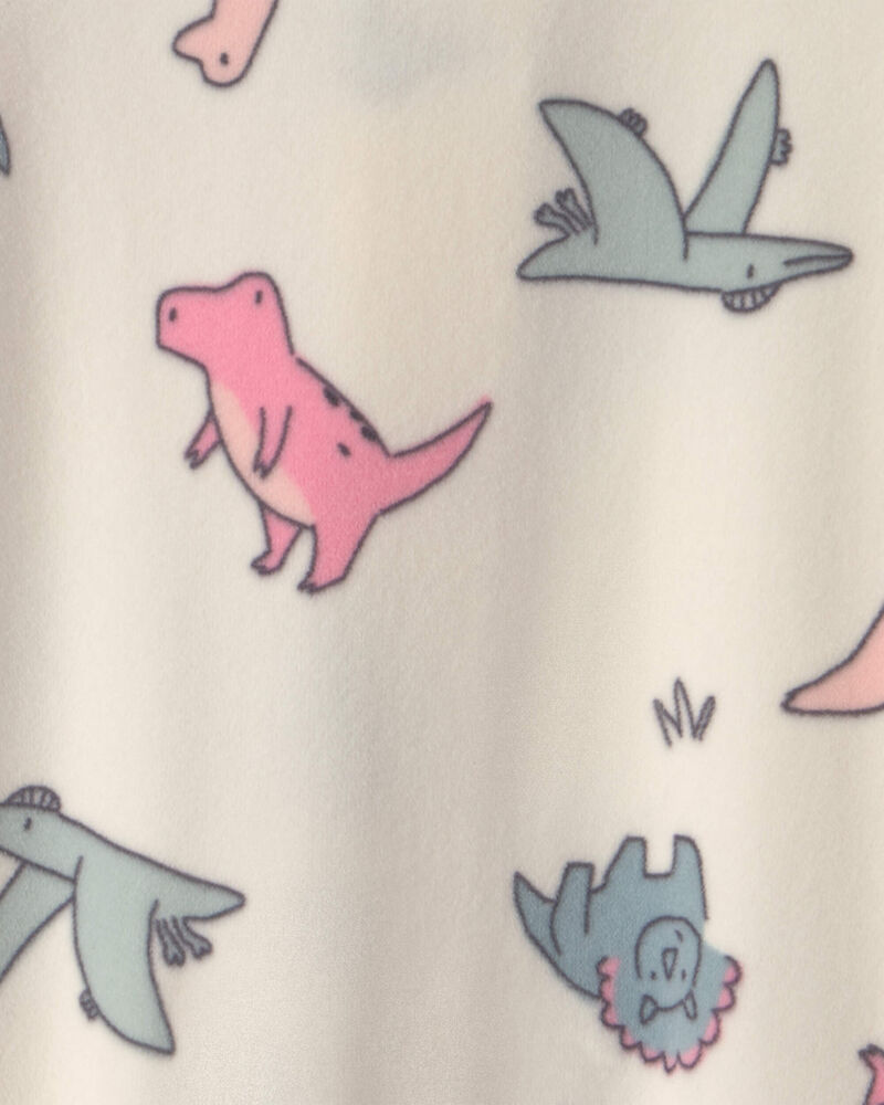 B&eacute;b&eacute; fille - Grenouill&egrave;re en molleton &agrave; fermeture &agrave; glissi&egrave;re double sens et motif dinosaure - Cr&egrave;me, image 4 sur 4 diapositives