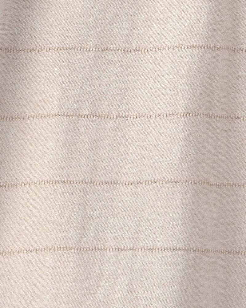 Boys Striped Henley T-Shirt - Tan, image 2 of 3 slides