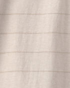 Boys Striped Henley T-Shirt - Tan, image 2 of 3 slides