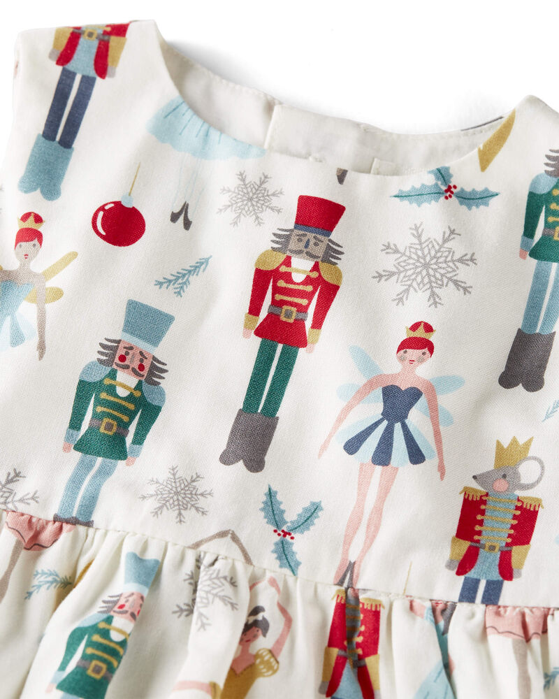 Baby Girl Organic Cotton Dress in Nutcracker Print, image 4 of 5 slides