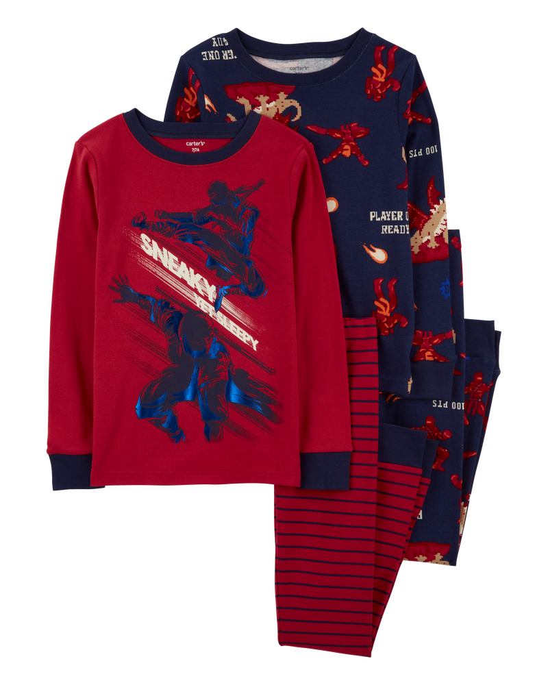Kid 4 Piece Ninja 100 Snug Fit Cotton Pyjamas
