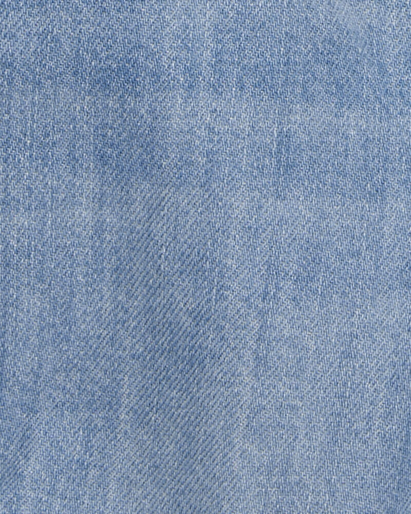 Bébé Salopette courte en denim : à rayures hickory et bretelles, image 3 sur 5 diapositives