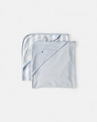 Baby 2-Pack Bear Terry Towels - Blue, image 1 of 2 slides