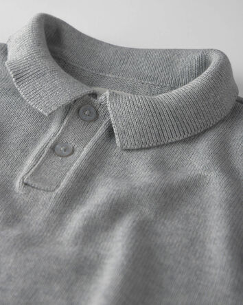 Gar&ccedil;ons - Chandail polo en tricot de coton biologique, 