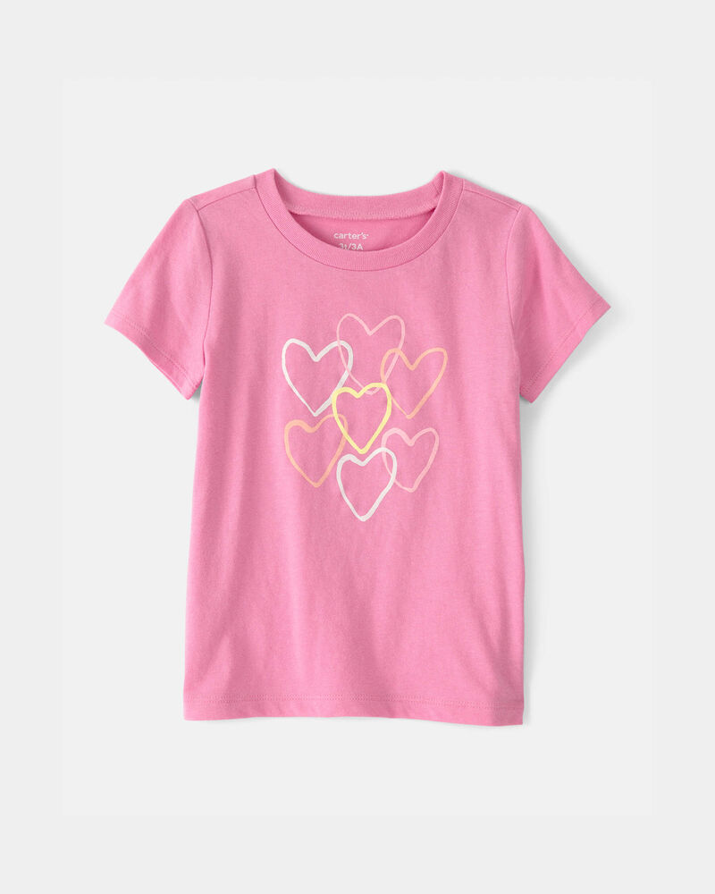 Toddler Girl Heart Graphic Tee - Pink, image 1 of 3 slides